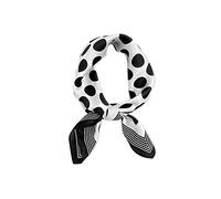 Scialle e stole Sciarpa, Sciarpa quadrata in seta da donna con stampa a pois e serie di dipinti a inchiostro multicolore(Black White)