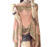 Scialle estivo per protezione solare da donna, stile francese, casual, da spiaggia, cardigan leggero in chiffon traspirante, scialle avvolgente, poncho, mantella, capelet, top, #5, Etichettalia unica