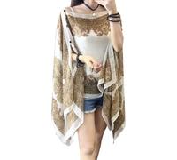 Scialle estivo per protezione solare da donna, stile francese, casual, da spiaggia, cardigan leggero in chiffon traspirante, scialle avvolgente, poncho, mantella, capelet, top, #6, Etichettalia unica