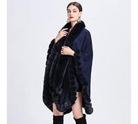 Scialle in Cashmere Finto Mantella Invernale da Donna Mantello Caldo Mantello con Collo a Sciarpa Poncho Scialle in Pelliccia Sintetica Avvolge Cardigan Lavorato a Maglia da Donna (Taglia Unica)