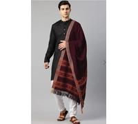 Scialle in lana con ricamo Kashmir nero fodera pashmina stola avvolgente art ...