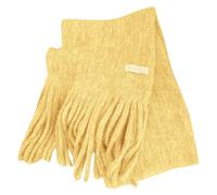 Scialle in maglia esclusiva con frange lunghe per un outfit invernale raffinato morbido e caldo elegante e confortevole per uso quotidiano (Yellow, One Size)