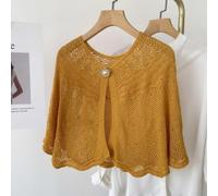 Scialle in morbido cotone traspirante in pizzo con bordo perlato, progettato per le donne come copertura leggera per le spalle di colore puro adatto per le stagioni calde (arancione)