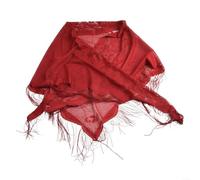 Scialle in pizzo misto seta traspirante, da donna, design stereoscopico con frange lunghe, resistente ai raggi UV, per abiti da sera e abbigliamento da strada quotidiano (7# vino rosso scuro)