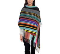 Scialle Irregular Vertical Lines Print Sciarpa Donna Caldo Invernale Sciarpa Imitazione Cashmere Scialli Avvolge Per Autunno Inverno Cerimonia Per Abito Cerimonia