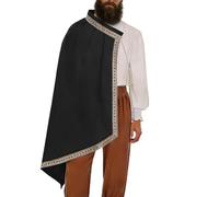 Scialle Medievale Uomo - Cappotto Cavaliere Con Mezza Spalla | Scialle In Stile Vintage Rinascimentale | Accessorio Drammatico Con Chiusura A Spilla Regolabile Per Cosplay | Costume Fantasia Medieva