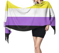 Scialle Non-Binary Flag Sciarpa Donna Imitazione Cashmere Pashmina Scialle Caldo Invernale Sciarpa Per Cerimonia Autunno Inverno Donne Uomini