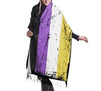 Scialle Non Binary Pride Flag Pashmina Scialle Lunga Sciarpa Donna Con Frange Invernale Sciarpa Per Autunno Inverno Cerimonia Per Abito Donne Uomini