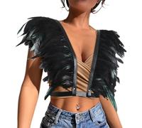Scialle Piumato Medievale Scrollando Le Spalle Mantello Per La Spalla Boleros Per Cosplay Da Festa Halloween Che Veste Lo Show Palcoscenico Halloween Costume Da Cosplay