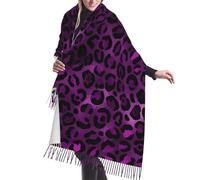 Scialle Purple And Gold Leopard Scialli Avvolge Lunga Pashmina Scialle Imitazione Cashmere Invernale Sciarpa Per Regalo Perfetto Cerimonia Autunno Inverno