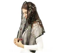 Scialle Ricamato Con Motivo Floreale Sposa Delicato Romantico Matrimonio Per Eventi Eventi Scialle In Pizzo Con Fiori Ricamati