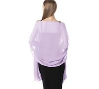 Scialle stola in chiffon per abiti da sera, da donna, elegante sciarpa morbida, sciarpa da sposa, stola da sposa, Lilla, taglia unica