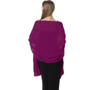 Scialle stola in chiffon per abiti da sera, da donna, elegante sciarpa morbida, sciarpa da sposa, stola da sposa, Rosso e viola., taglia unica