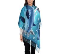 Scialle Winter The Dolphin Print Pashmina Scialle Caldo Sciarpa Donna Morbida Scialli Avvolge Per Cerimonia Per Abito Cerimonia Donne Uomini