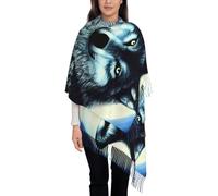 Scialle Wolf Under Moon Print Pashmina Scialle Morbida Sciarpa Donna Caldo Scialli Avvolge Per Autunno Inverno Cerimonia Cerimonia Per Abito