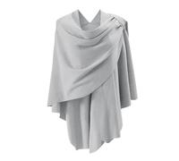 Scialle Wrap per le donne morbido aperto anteriore poncho maglione lavorato a maglia elegante scialli mantello per primavera autunno inverno, Grigio, Taglia unica