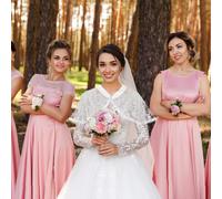 Scialli da sposa in pizzo da donna, avvolgenti, ricamati, mantellina,