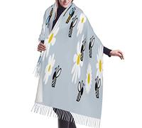 Scialli E Mantelle Morbidi Con Frange Di Margherite Grey Bees, Per Abiti Da Sera E Da Sposa Foulard Con Nappe Moda Sciarpa Leggero Da Donna Classiche Invernale Sciarpe Scialle