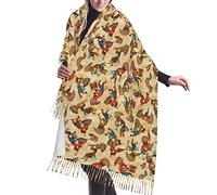 Scialli Kokopelli dei nativi americani del sud-ovest da uomo e da donna, sciarpe morbide calde, scialle di Pashmina avvolge scialle lungo caldo avvolge sciarpe con frange per l'inverno 78x29 pollici