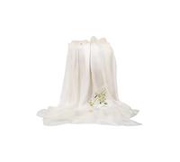Scialli per capelli con fiori ricamati fatti a mano in seta 628 (Bianco)