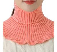 Sciarpa a collo alto in maglia alla moda con collo a scialle invernale caldo antivento copertura per il collo sciarpa leggera, Rosso anguria, Taglia unica