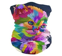 Sciarpa A Mezza Faccia Adorable Colorful Animal Cat Scaldacollo Protezione Uv Ghetta Da Collo Per Snowboard Ciclismo Yoga 25X50 CM