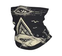 Sciarpa A Mezza Faccia All-Seeing Eye Skull Mysterious Triangle Gothic Vintage White Multiuso Ghetta Da Collo Passamontagna Sciarpa A Tubo Per Yoga Snowboard 25X50 Cm