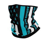 Sciarpa A Mezza Faccia America Flag Fight Asthma And Allergy Awareness Copricapo A Mezza Faccia Scaldacollo Tubolare Multifunzione Per Ciclismo Outdoor Attività 25X50 Cm