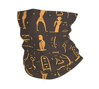 Sciarpa a Mezza Faccia Ancient Egypt Egyptian Hieroglyphs Golden Brown Stampato Protezione del Viso Antivento Fascia per Capelli per Bambini Pesca 26X30cm