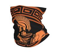 Sciarpa A Mezza Faccia Ancient Greek Soldier Circular Black Oranges Vintage Multifunzione Scaldacollo Tubolare Passamontagna Sciarpa A Tubo Per Escursionismo Outdoor Attività 25X50 Cm