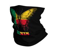 Sciarpa A Mezza Faccia Benin Beninian Butterflies Flag Scaldacollo Tubolare Passamontagna Sciarpa A Tubo Per Snowboard Yoga Escursionismo 25X50 CM