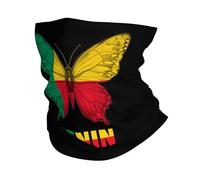 Sciarpa A Mezza Faccia Benin Beninian Butterflies Flag White Scaldacollo Protezione Uv Sciarpa A Tubo Per Yoga Outdoor Attività Escursionismo 25X50 CM