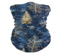 Sciarpa A Mezza Faccia Blue Golden Trees Christmas Deer Scaldacollo Passamontagna Scaldacollo Tubolare Multiuso Per Snowboard Outdoor Attività Ciclismo 25X50 Cm