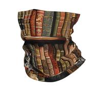 Sciarpa A Mezza Faccia Books And Cats Cute Bookshelf Vintage White Multiuso Scaldacollo Tubolare Traspirante Sciarpa A Tubo Per Snowboard Escursionismo 25X50 Cm