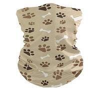 Sciarpa A Mezza Faccia Brown Dog Footprints Bones Scaldacollo Multifunzione Sciarpa A Tubo Per Yoga Escursionismo Snowboard 25X50 CM