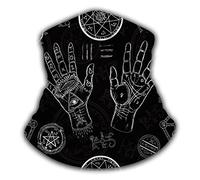 Sciarpa A Mezza Faccia Chiromancy Tarot Human Hands Pentagram Mystic Symbols Life Lines Palms Black Passamontagna Sciarpa A Tubo Scaldacollo Per Escursionismo Snowboard 25X50 Cm