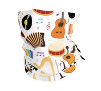 Sciarpa A Mezza Faccia Colorful Musical Instruments White Elastico Fascia per Capelli Unisex Ghetta da Collo per Arrampicata Adulto Escursionismo