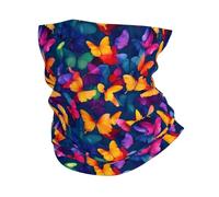 Sciarpa A Mezza Faccia Colorful Retro Butterfly Bright Stampato Sciarpa A Tubo Antiscivolo Passamontagna per Uomo Sports Pesca
