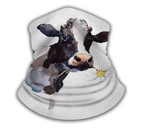Sciarpa A Mezza Faccia Cow Flower In Mouth Farm Animal Portrait Black White Passamontagna Sciarpa A Tubo Scaldacollo Tubolare Per Escursionismo Yoga 25X50 Cm