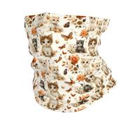 Sciarpa A Mezza Faccia Cute Cat Butterfly Print Multifunzione Scaldacollo Passamontagna Ghetta Da Collo Per Ciclismo Outdoor Attività 25X50 Cm