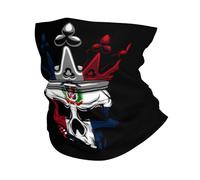 Sciarpa A Mezza Faccia Dominican Republic Flag And Skull Scaldacollo Copricapo A Mezza Faccia Traspirante Per Yoga Snowboard 25X50 Cm