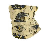 Sciarpa a Mezza Faccia Egyptian Hieroglyphs Mystical Eye Pharaoh Scarab Versatili Scaldacollo Stampato Cerchietto per Capelli per Bambini Adulto 26X30cm