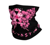 Sciarpa A Mezza Faccia Fight Breast Awareness Ribbon Flower Butterfly Copricapo A Mezza Faccia Scaldacollo Passamontagna Per Escursionismo Outdoor Attività 25X50 Cm