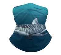 Sciarpa A Mezza Faccia Great White Shark Scaldacollo Tubolare Ghetta Da Collo Traspirante Per Yoga Ciclismo 25X50 Cm