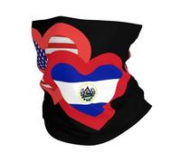 Sciarpa A Mezza Faccia Hearts America And El Salvadorans Ghetta Da Collo Traspirante Scaldacollo Tubolare Per Escursionismo Outdoor Attività Ciclismo 25X50 CM