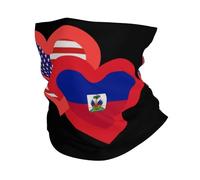 Sciarpa A Mezza Faccia Hearts America And Haitians Scaldacollo Copricapo A Mezza Faccia Multifunzione Per Escursionismo Outdoor Attività 25X50 Cm