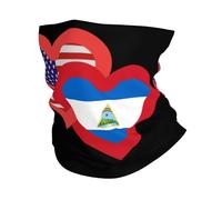 Sciarpa A Mezza Faccia Hearts America And Nicaragua Copricapo A Mezza Faccia Sciarpa A Tubo Traspirante Per Yoga Outdoor Attività 25X50 Cm