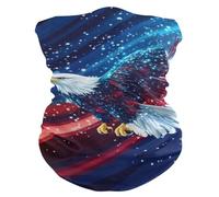 Sciarpa a Mezza Faccia Independence Day Bird Red Blue Sportiva Decorazione facciale Antivento Cerchietto per Capelli per Adulto Donna 26X30cm