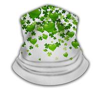 Sciarpa A Mezza Faccia Lucky Irish Party St. Patrick'S Day Shamrock Leaves With Heart Shaped Green Passamontagna Scaldacollo Tubolare Ghetta Da Collo Per Snowboard Yoga 25X50 Cm