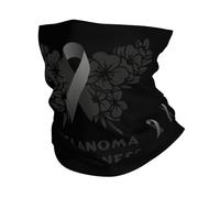 Sciarpa A Mezza Faccia Melanoma Awareness Ribbon Flower Butterfly Scaldacollo Passamontagna Copricapo A Mezza Faccia Per Escursionismo Yoga Snowboard 25X50 CM